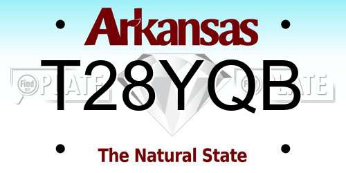 T28YQB Arkansas License Plate