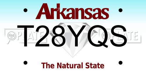 T28YQS Arkansas License Plate