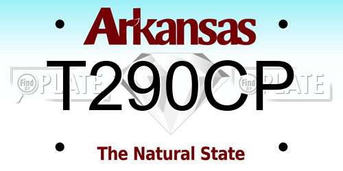 T290CP Arkansas License Plate