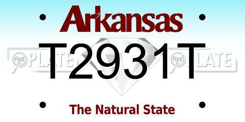 T2931T Arkansas License Plate