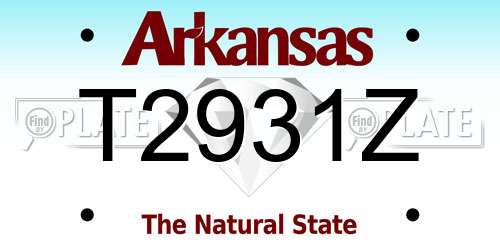 T2931Z Arkansas License Plate