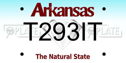 T293IT Arkansas License Plate