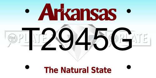 T2945G Arkansas License Plate