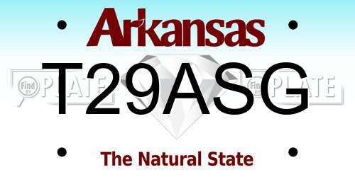 T29ASG Arkansas License Plate