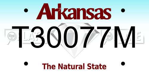 T30077M Arkansas License Plate
