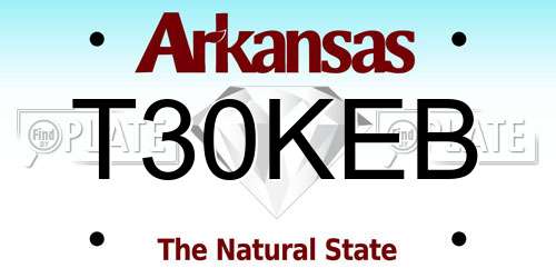 T30KEB Arkansas License Plate