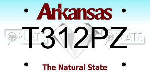 T312PZ Arkansas License Plate