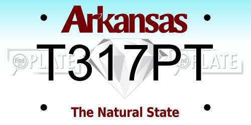 T317PT Arkansas License Plate