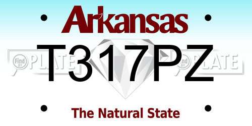 T317PZ Arkansas License Plate