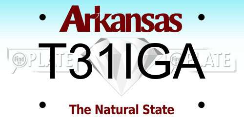 T31IGA Arkansas License Plate