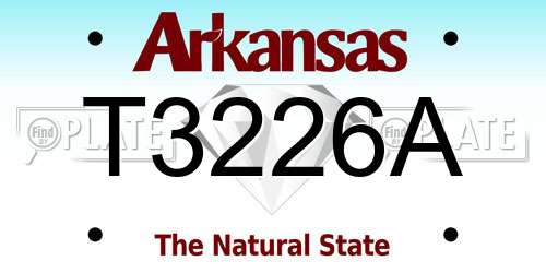 T3226A Arkansas License Plate