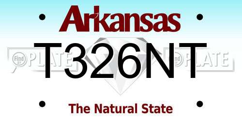 T326NT Arkansas License Plate