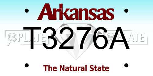 T3276A Arkansas License Plate