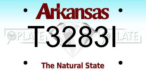 T3283I Arkansas License Plate