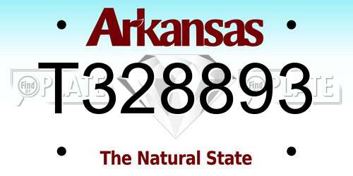 T328893 Arkansas License Plate