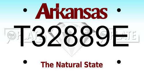 T32889E Arkansas License Plate