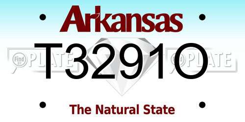 T3291O Arkansas License Plate