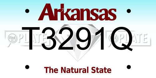 T3291Q Arkansas License Plate