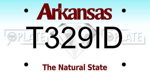 T329ID Arkansas License Plate