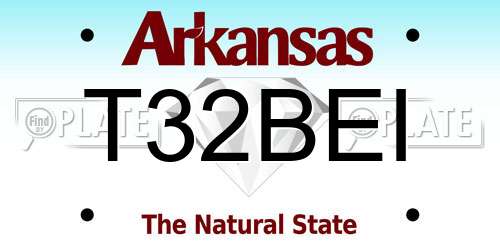 T32BEI Arkansas License Plate