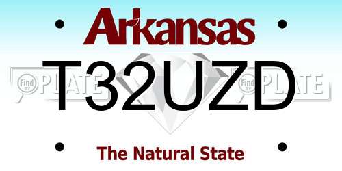 T32UZD Arkansas License Plate