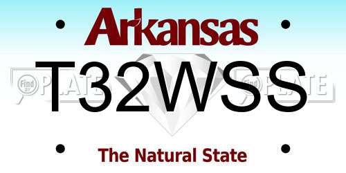 T32WSS Arkansas License Plate