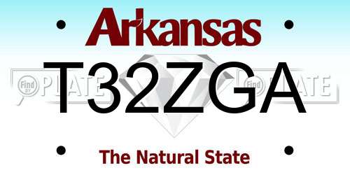 T32ZGA Arkansas License Plate