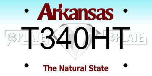 T340HT Arkansas License Plate
