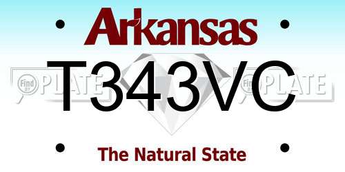 T343VC Arkansas License Plate