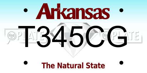 T345CG Arkansas License Plate