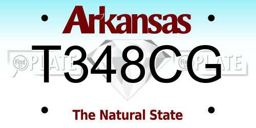 T348CG Arkansas License Plate