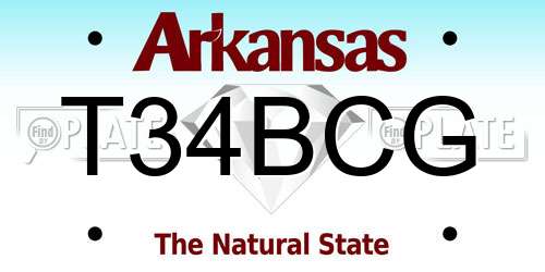T34BCG Arkansas License Plate