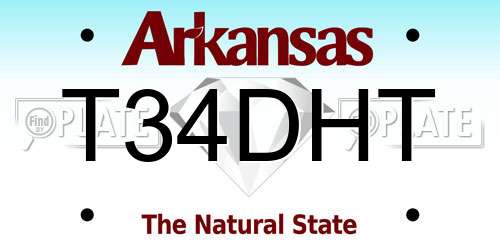 T34DHT Arkansas License Plate