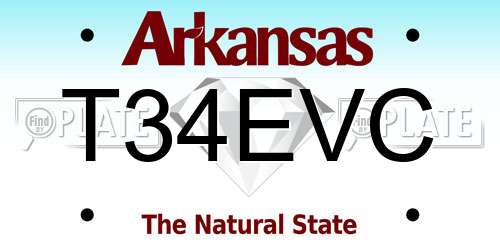 T34EVC Arkansas License Plate