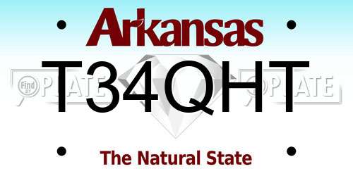T34QHT Arkansas License Plate