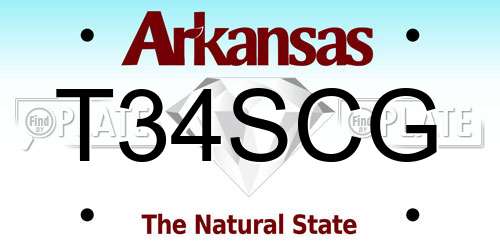 T34SCG Arkansas License Plate