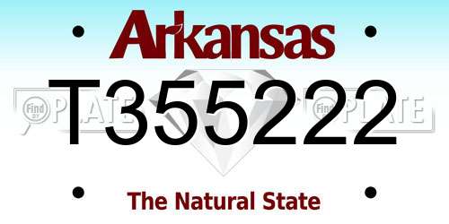 T355222 Arkansas License Plate