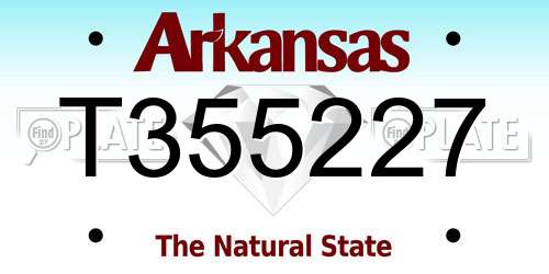 T355227 Arkansas License Plate
