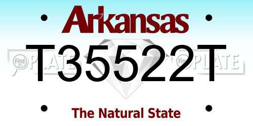 T35522T Arkansas License Plate