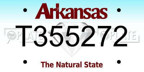 T355272 Arkansas License Plate