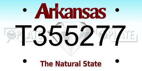 T355277 Arkansas License Plate