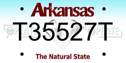 T35527T Arkansas License Plate