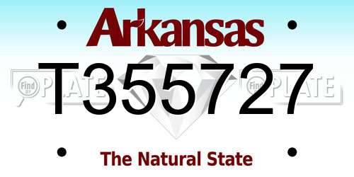 T355727 Arkansas License Plate