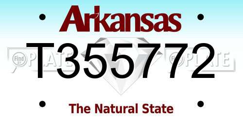 T355772 Arkansas License Plate