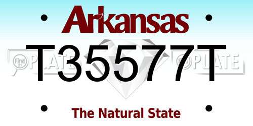 T35577T Arkansas License Plate