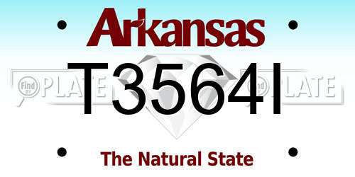 T3564I Arkansas License Plate