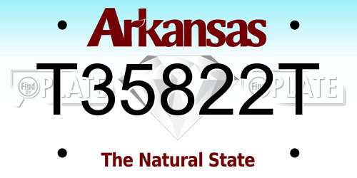 T35822T Arkansas License Plate