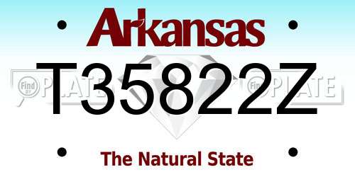 T35822Z Arkansas License Plate