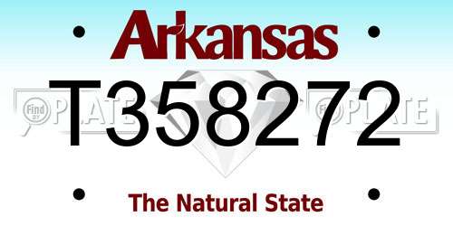 T358272 Arkansas License Plate
