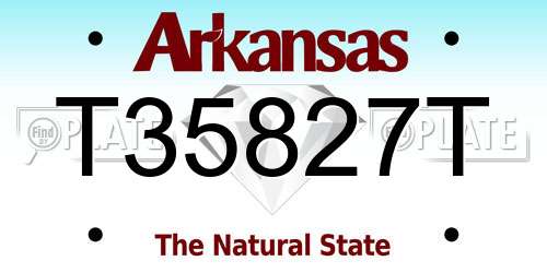 T35827T Arkansas License Plate